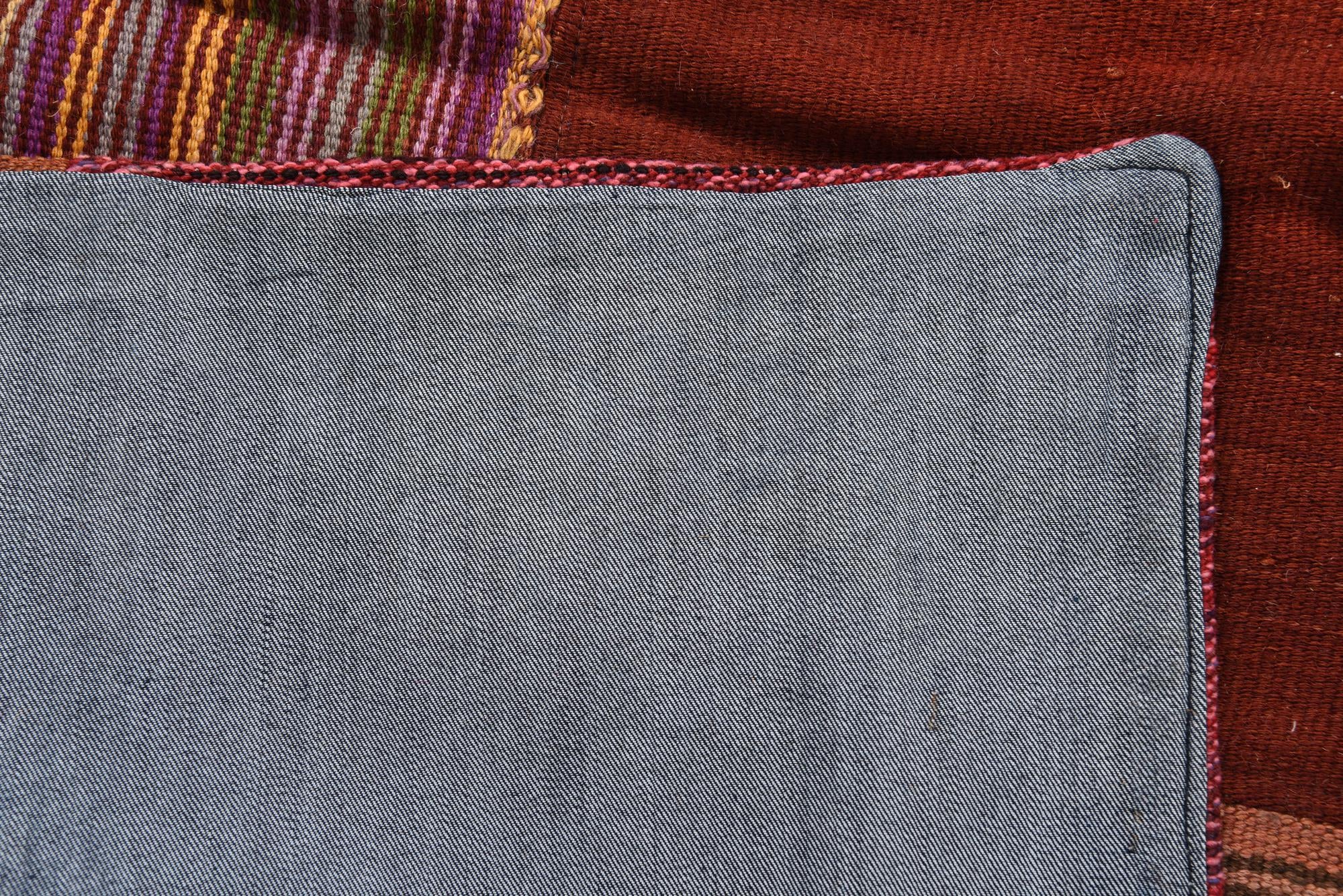 5' 1 x 6' 9 Hand Woven Kilim Patchwork Wool Rug