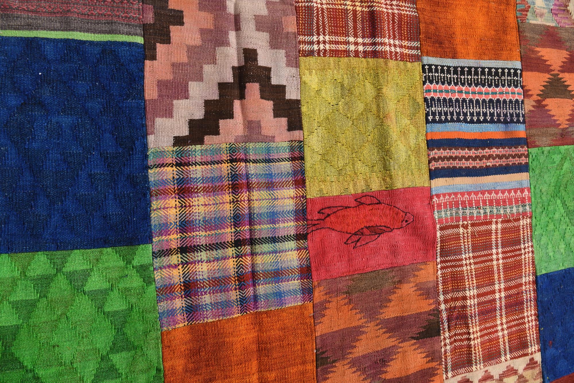 5' 5 x 7' 9 Hand Woven Kilim Patchwork Wool Rug