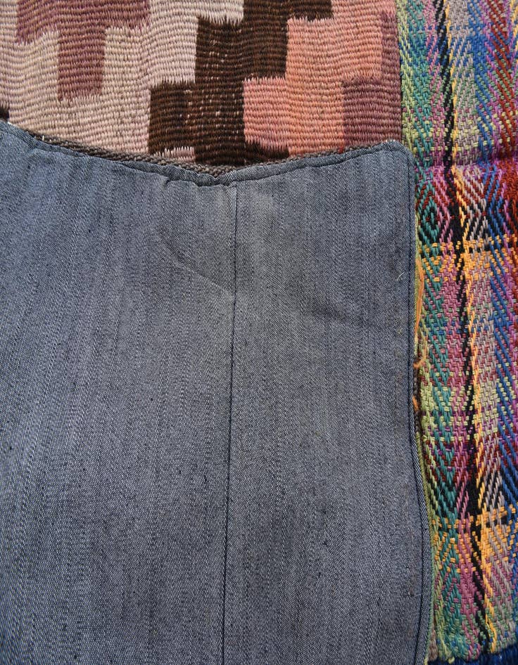 Detail image of 5' 5 x 7' 9  Hand Woven Kilim Patchwork Wool Rug