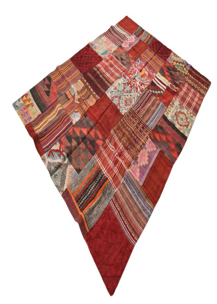 5' 6 x 7' 9 Hand Woven Kilim Patchwork Wool Rug