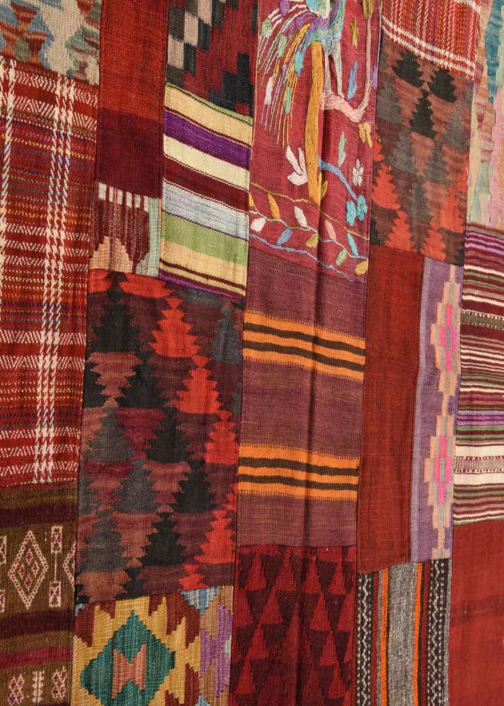 5' 6 x 7' 9 Hand Woven Kilim Patchwork Wool Rug