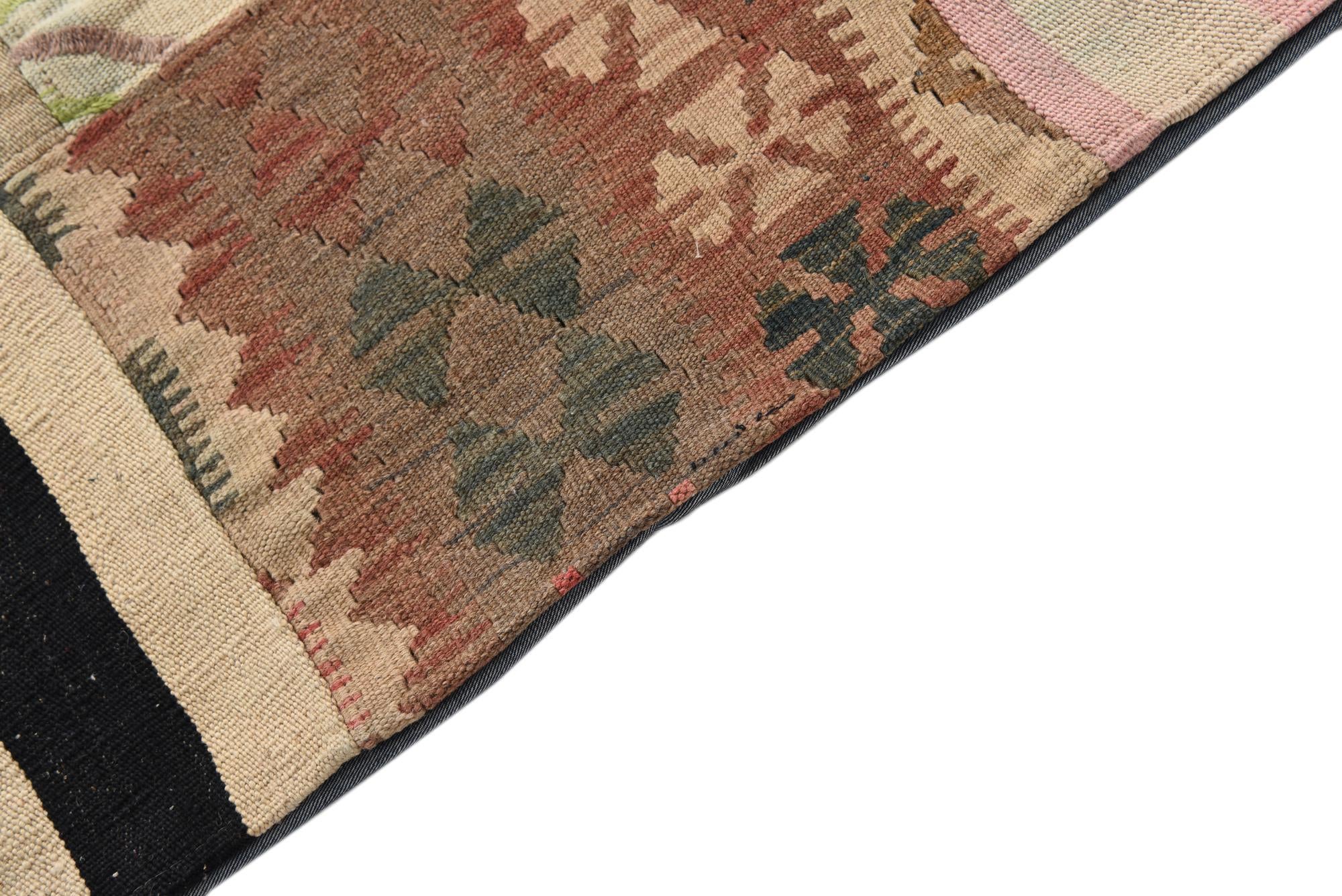 6' 7 x 9' 10 Hand Woven Kilim Patchwork Wool Rug