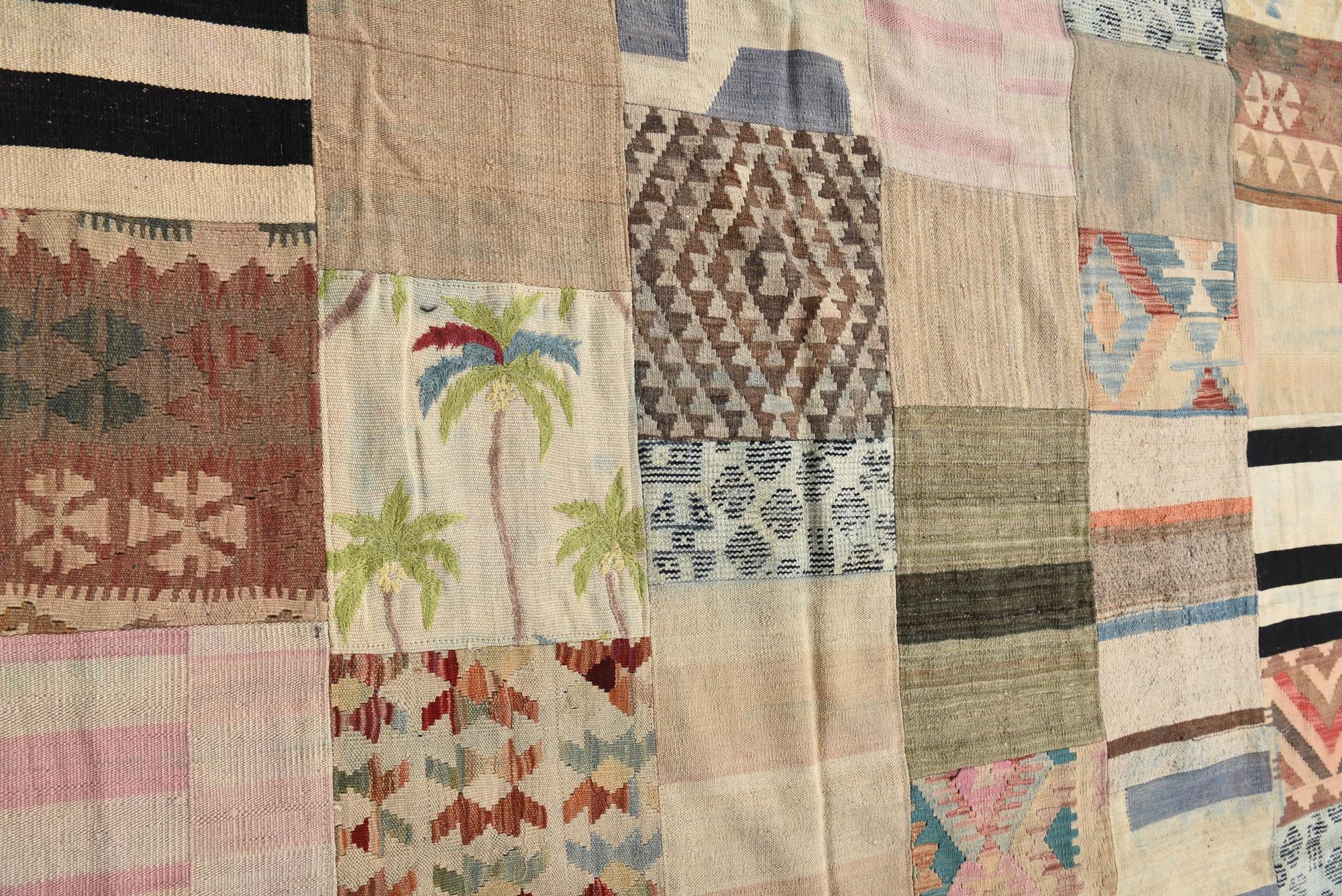 6' 7 x 9' 10 Hand Woven Kilim Patchwork Wool Rug