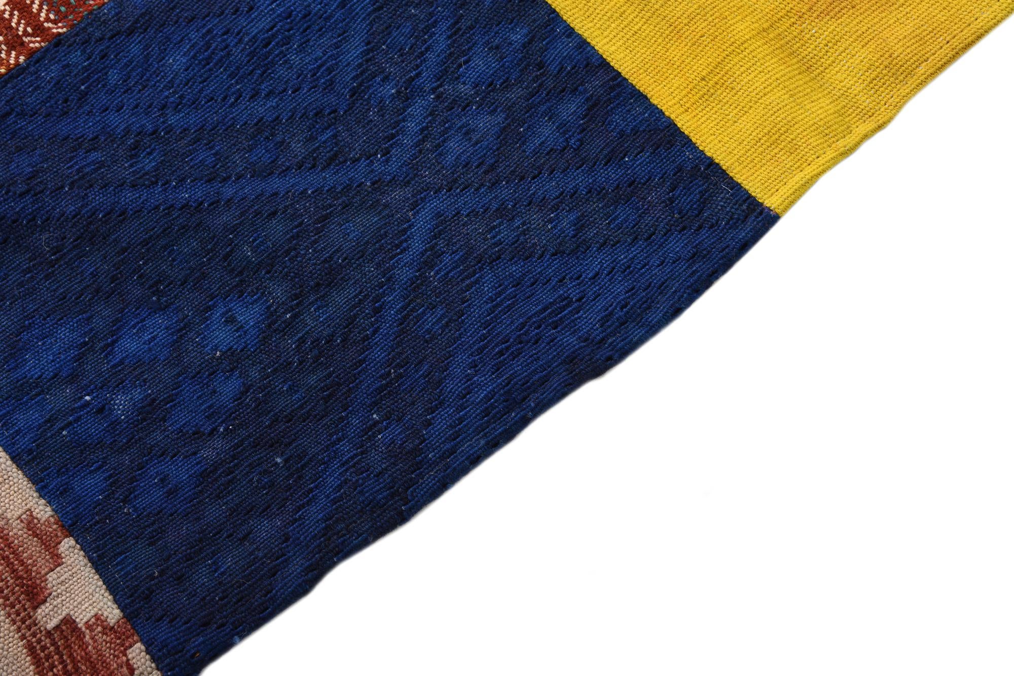 5' 7 x 8' Hand Woven Kilim Patchwork Wool Rug