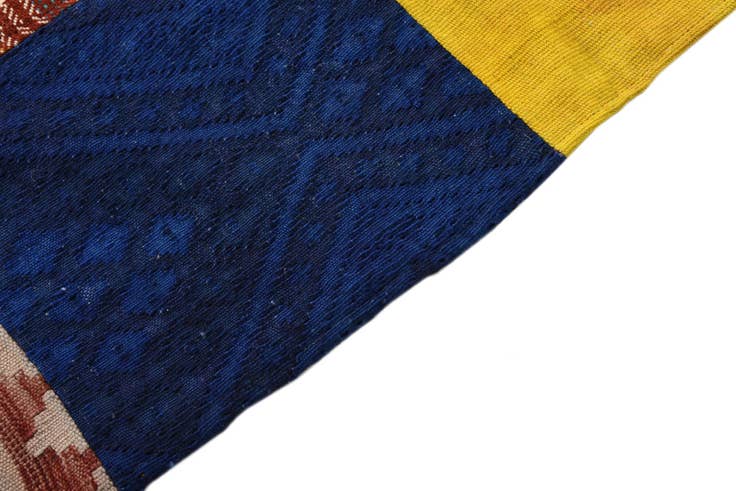 Detail image of 5' 7 x 8' Hand Woven Kilim Patchwork Wool Rug
