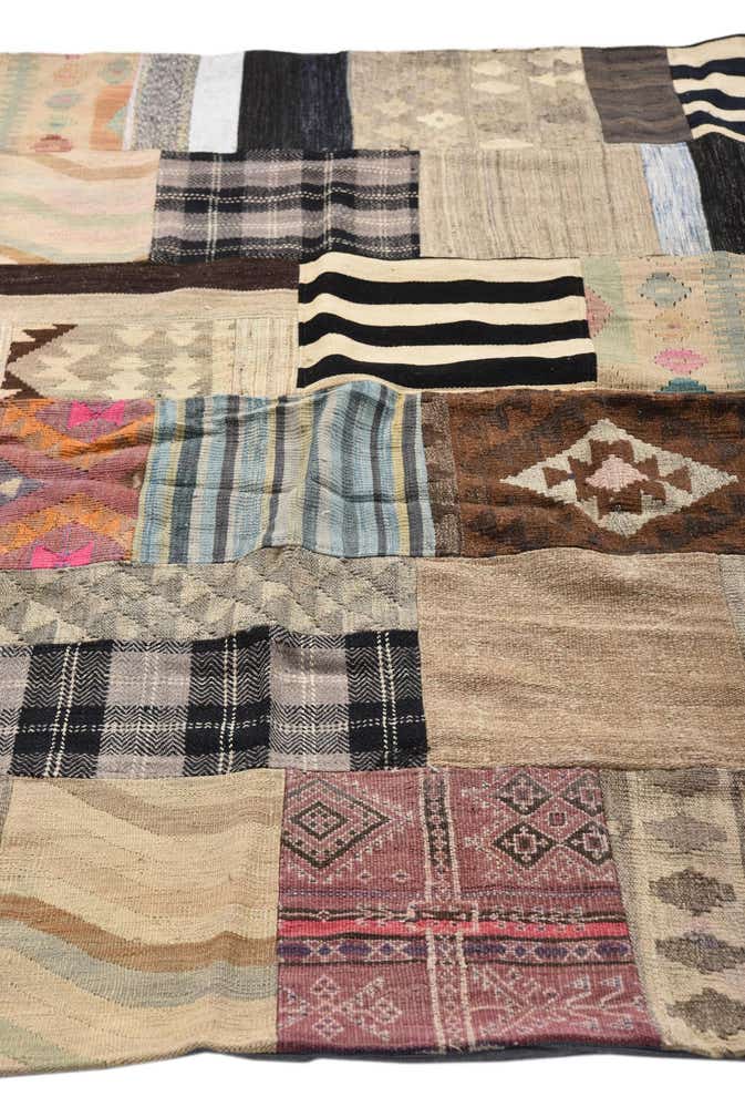 6' 5 x 10' Hand Woven Kilim Patchwork Wool Rug