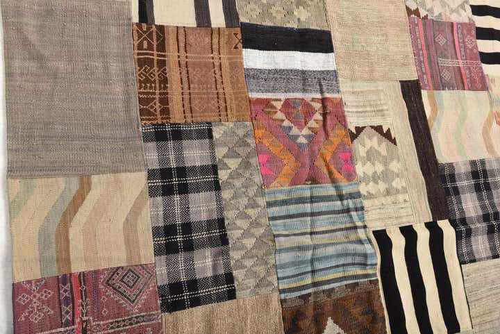 6' 5 x 10' Hand Woven Kilim Patchwork Wool Rug
