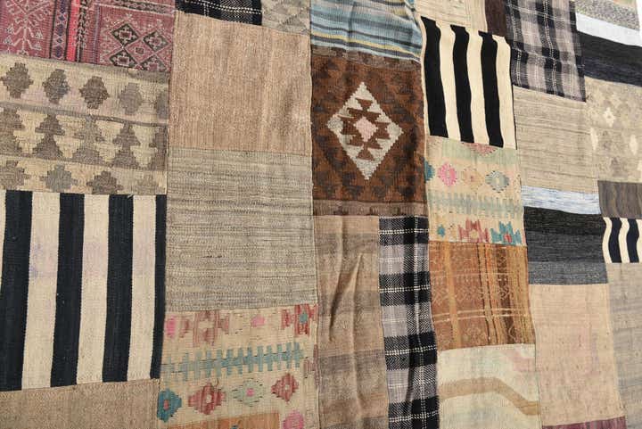 6' 5 x 10' Hand Woven Kilim Patchwork Wool Rug