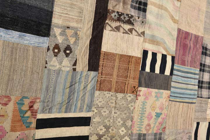 6' 5 x 10' Hand Woven Kilim Patchwork Wool Rug