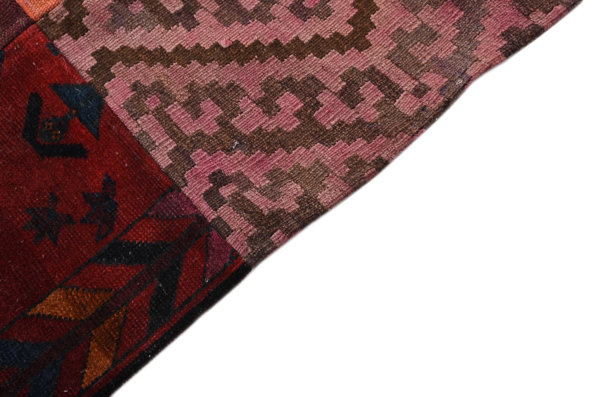 6' 8 x 9' 7 Hand Woven Kilim Patchwork Wool Rug