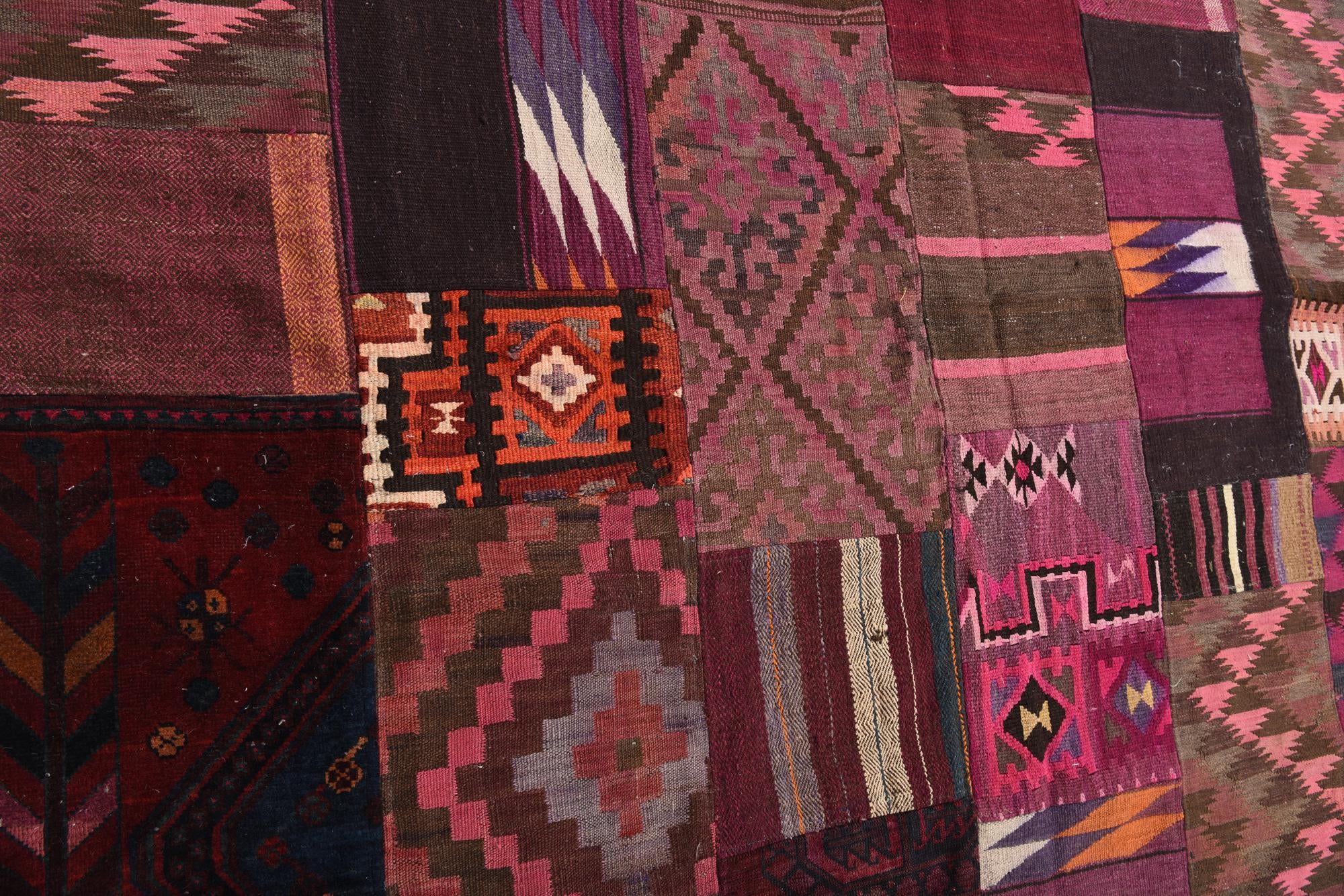 6' 8 x 9' 7 Hand Woven Kilim Patchwork Wool Rug