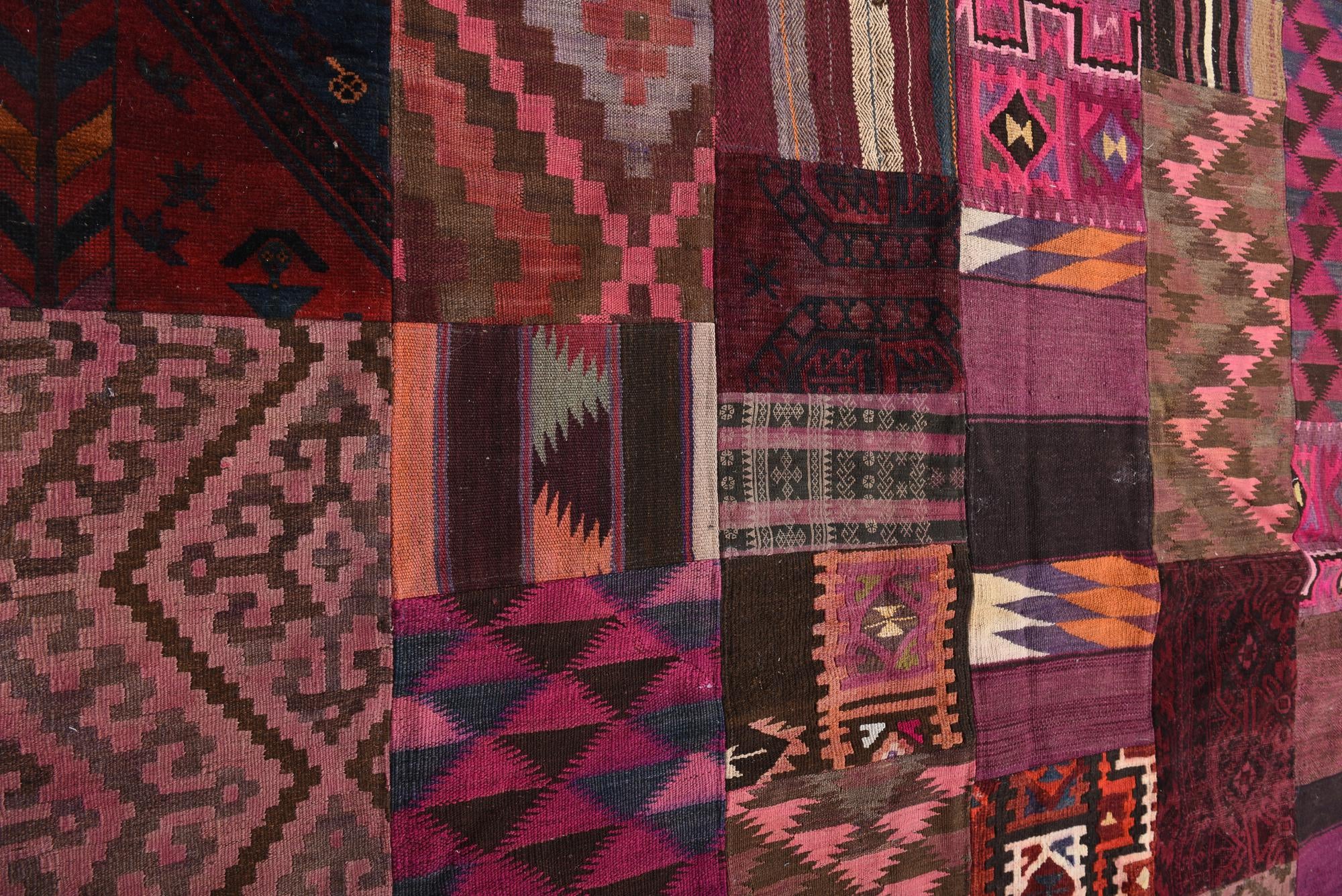 6' 8 x 9' 7 Hand Woven Kilim Patchwork Wool Rug