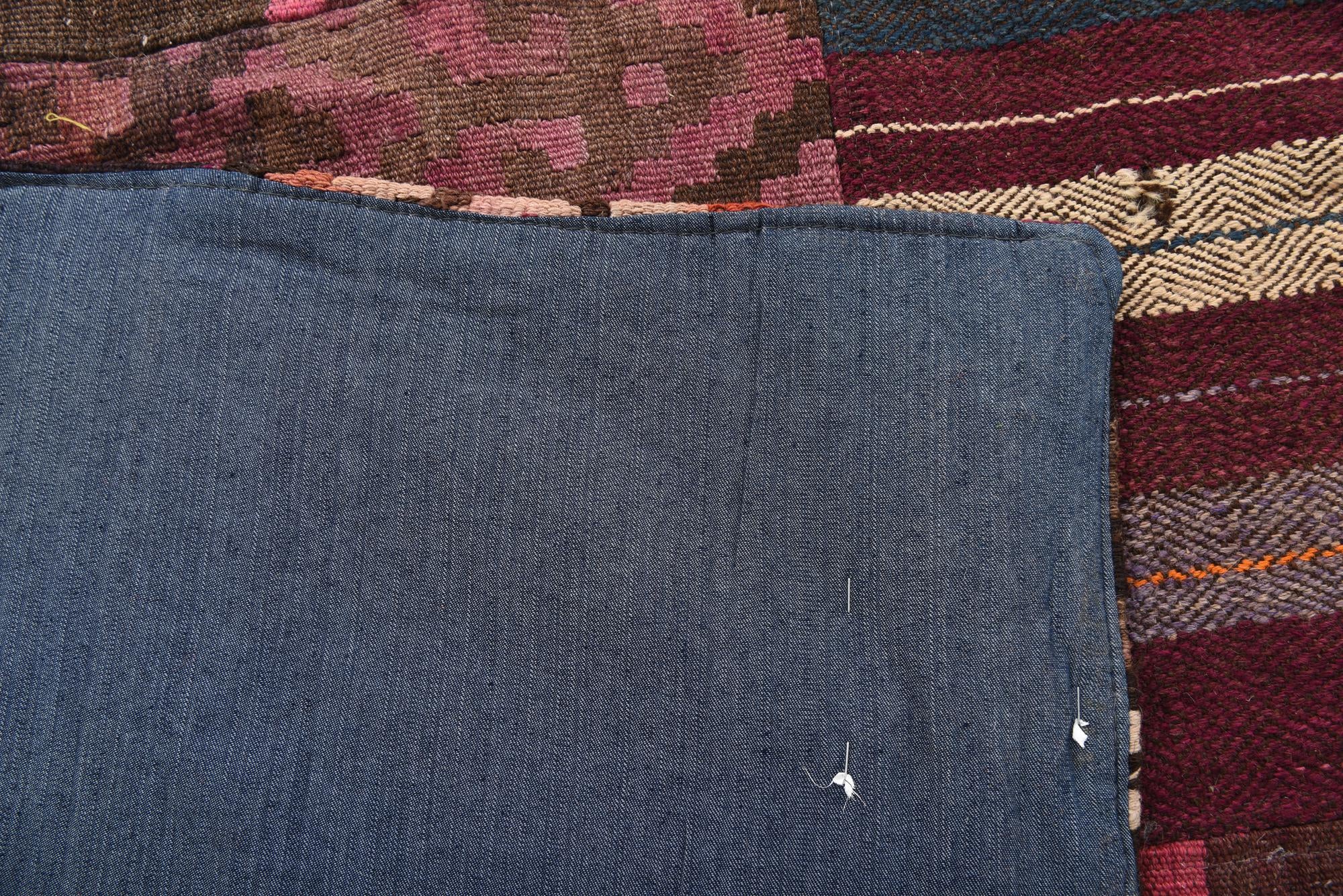 6' 8 x 9' 7 Hand Woven Kilim Patchwork Wool Rug