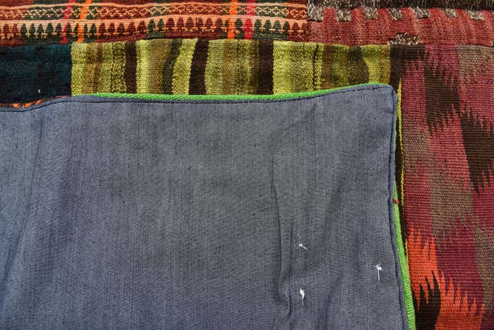 5' 8 x 7' 9 Hand Woven Kilim Patchwork Wool Rug