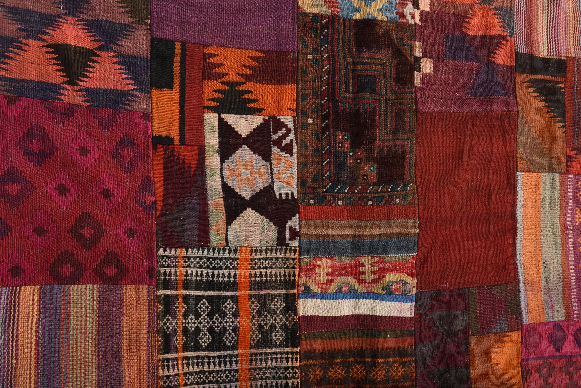 4' x 6' Hand Woven Kilim Patchwork Wool Rug