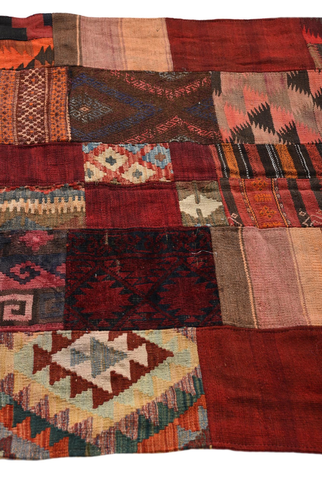 4' x 5' 9 Hand Woven Kilim Patchwork Wool Rug
