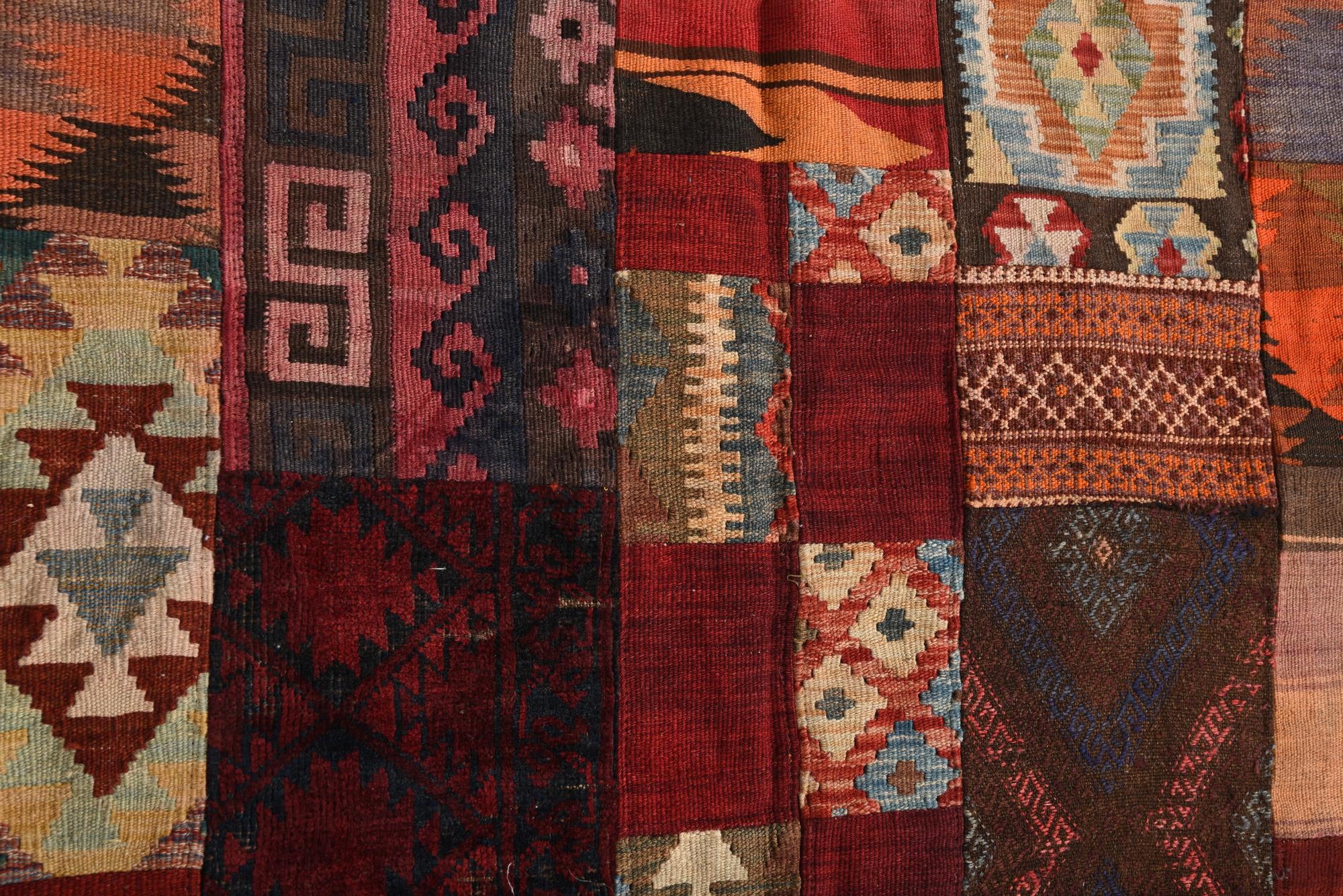 4' x 5' 9 Hand Woven Kilim Patchwork Wool Rug