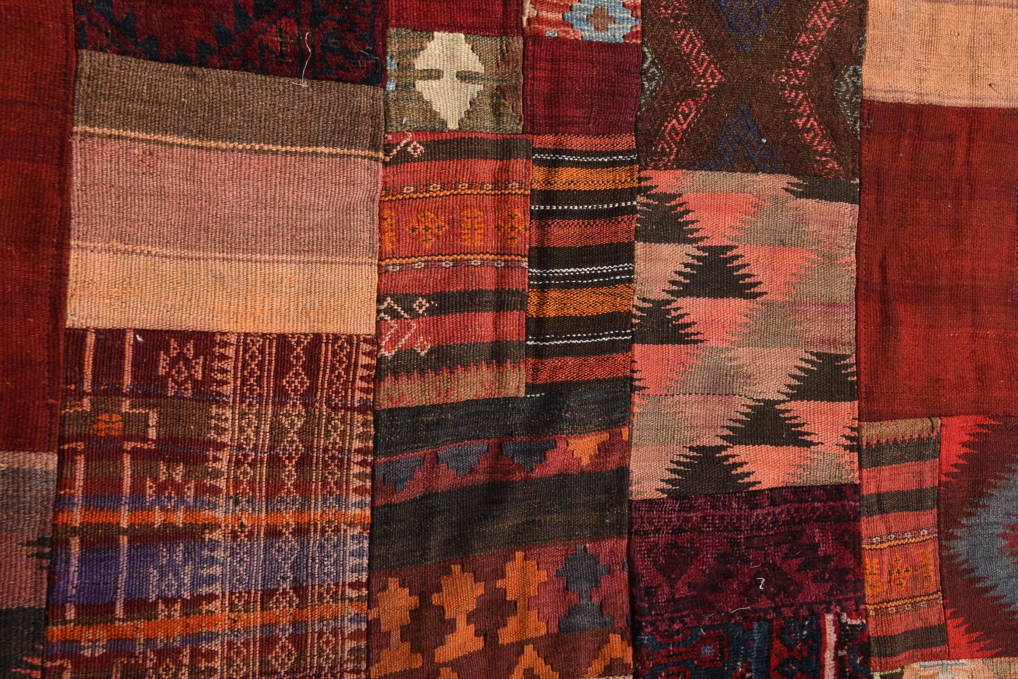 4' x 5' 9 Hand Woven Kilim Patchwork Wool Rug