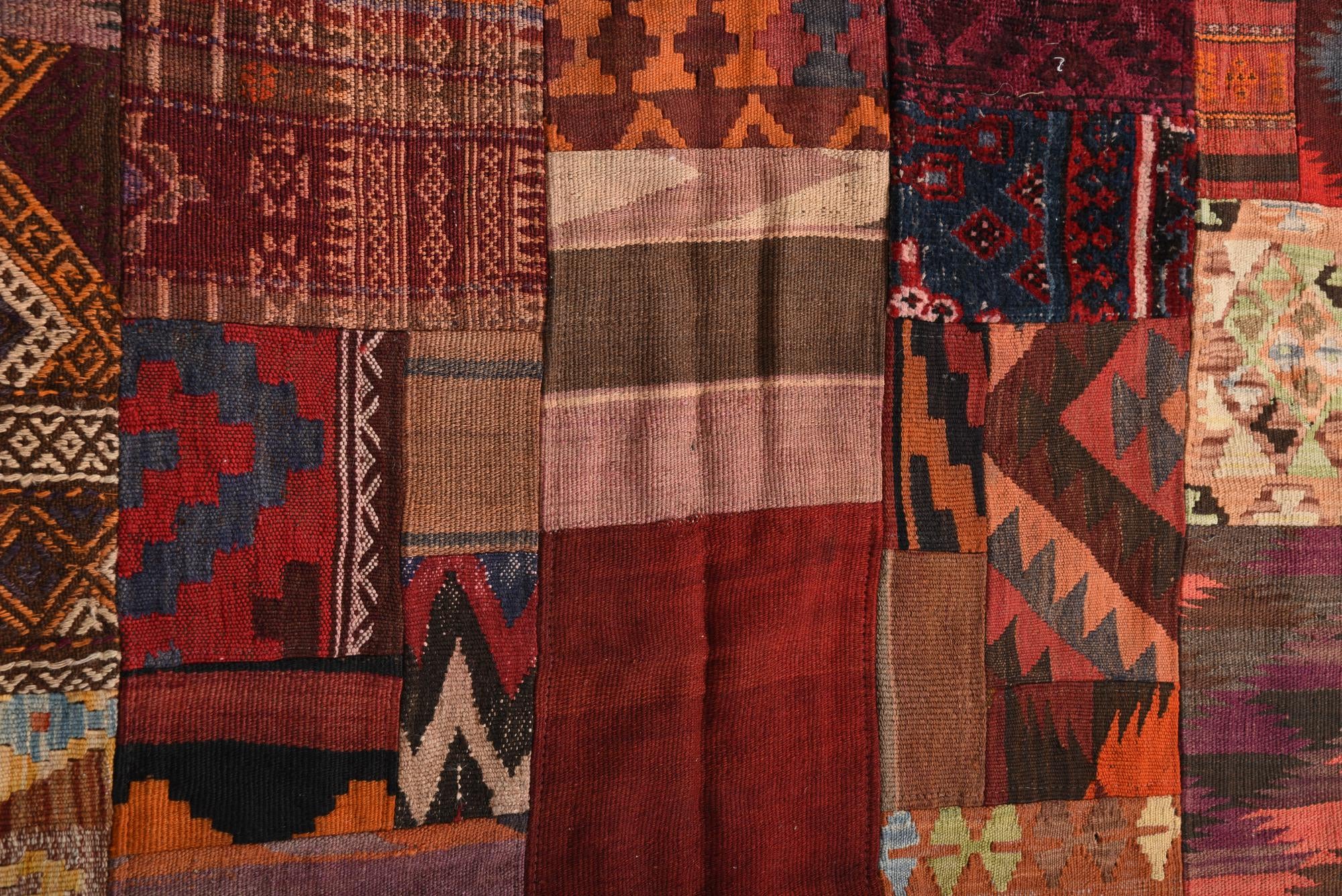 4' x 5' 9 Hand Woven Kilim Patchwork Wool Rug