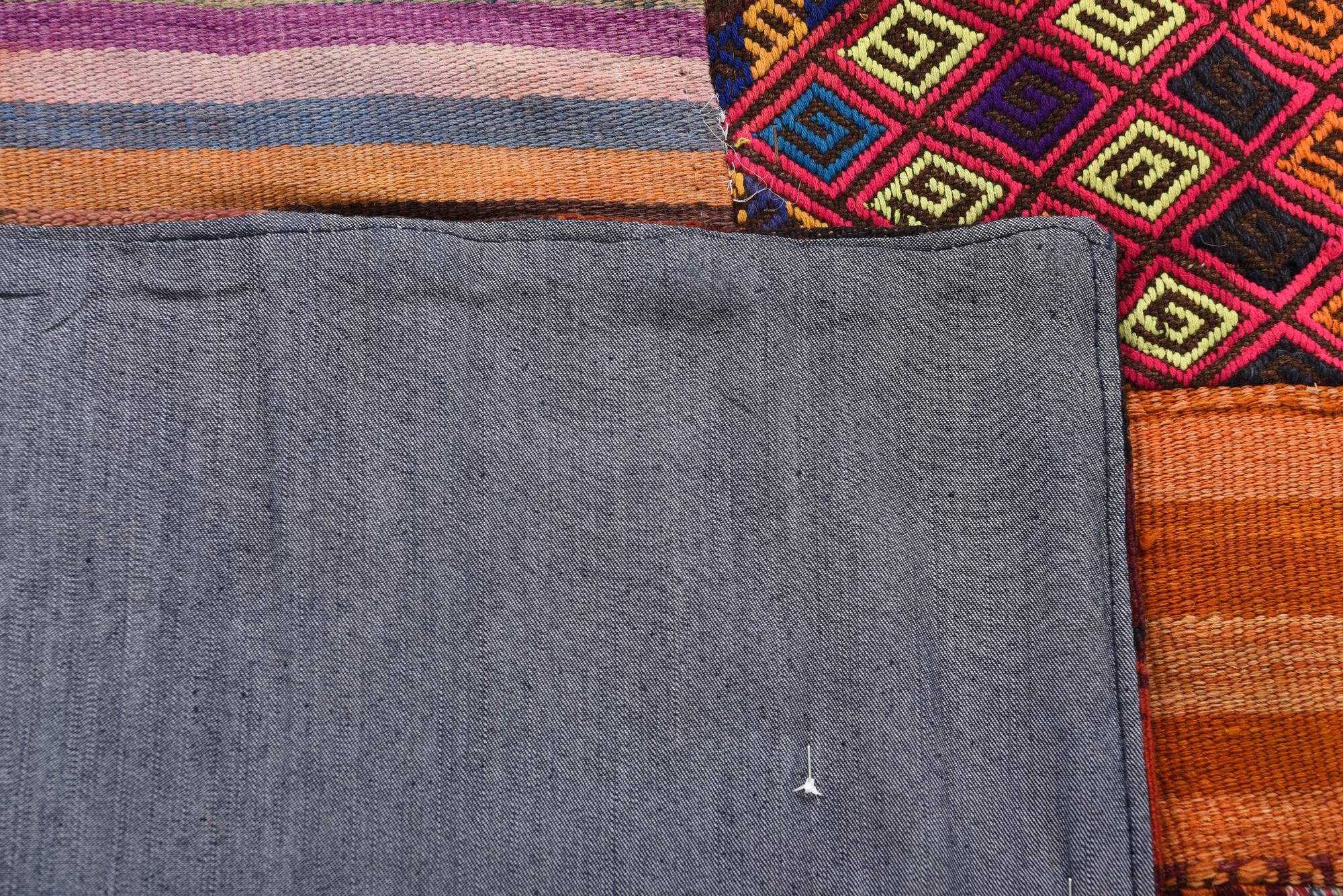 3' 10 x 5' 10 Hand Woven Kilim Patchwork Wool Rug