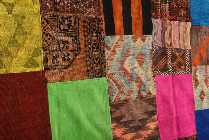 5' 5 x 7' 10 Hand Woven Kilim Patchwork Wool Rug