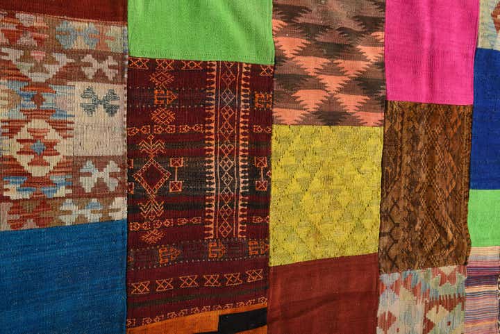 5' 5 x 7' 10 Hand Woven Kilim Patchwork Wool Rug