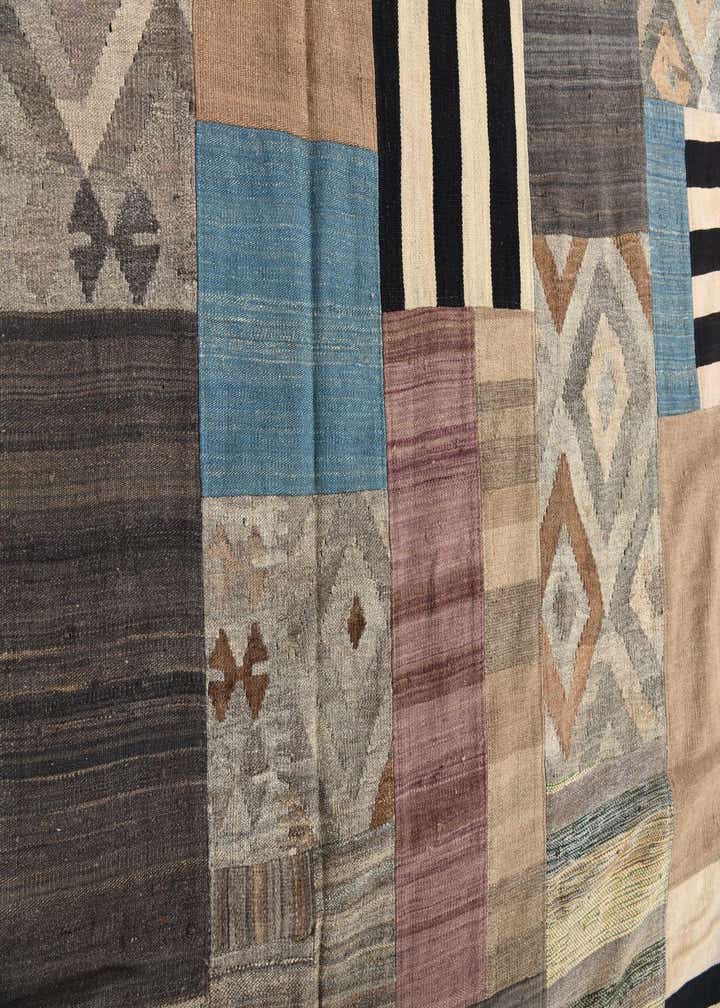 5' 3 x 8' Hand Woven Kilim Patchwork Wool Rug