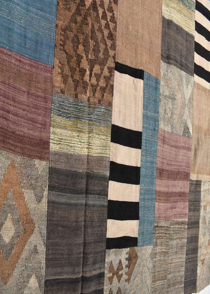 5' 3 x 8' Hand Woven Kilim Patchwork Wool Rug