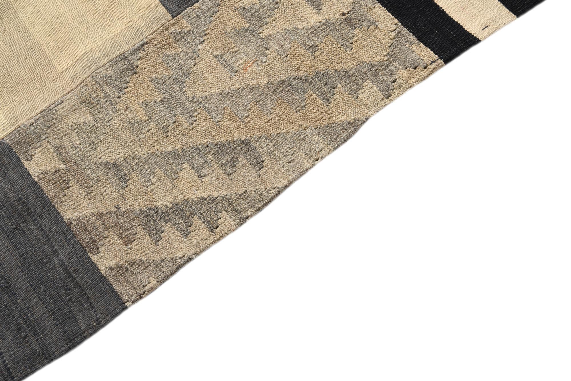 5' 5 x 7' 10 Hand Woven Kilim Patchwork Wool Rug