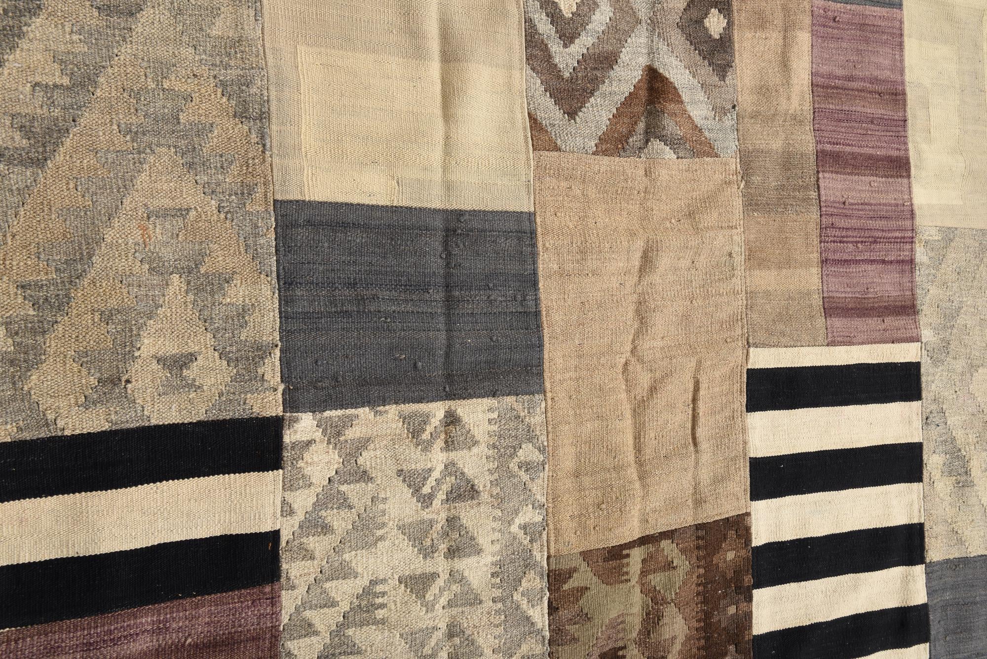 5' 5 x 7' 10 Hand Woven Kilim Patchwork Wool Rug
