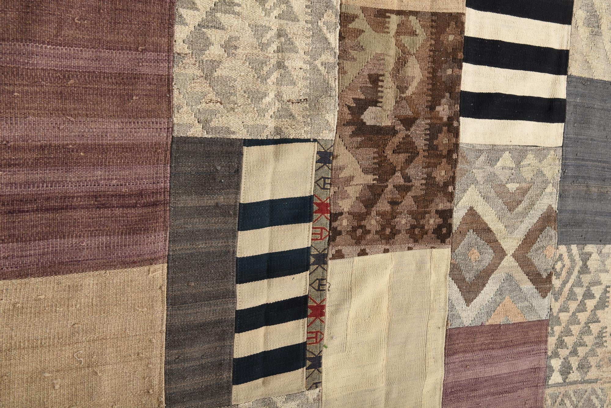 5' 5 x 7' 10 Hand Woven Kilim Patchwork Wool Rug