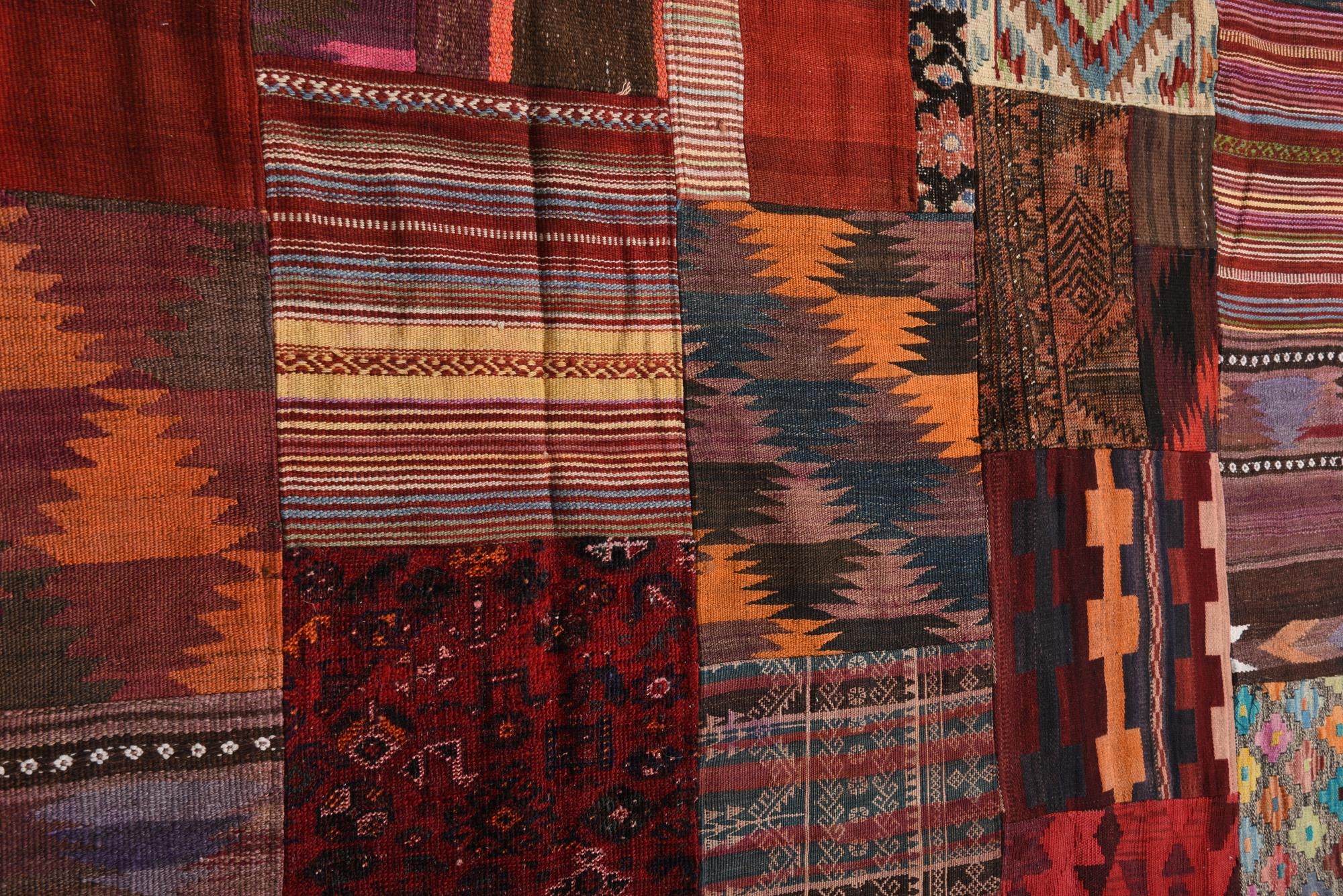 5' 6 x 8' 2 Hand Woven Kilim Patchwork Wool Rug