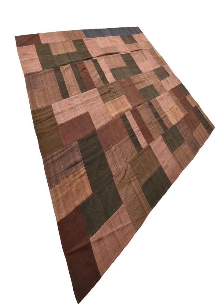9' 2 x 13' 2 Hand Woven Kilim Patchwork Wool Rug