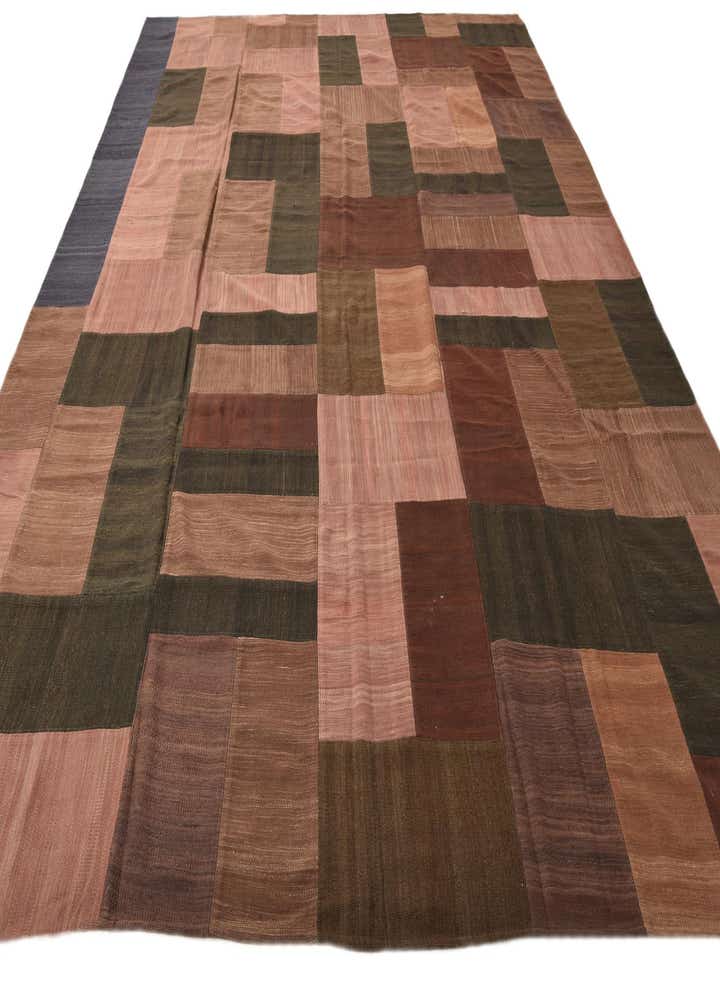 9' 2 x 13' 2 Hand Woven Kilim Patchwork Wool Rug