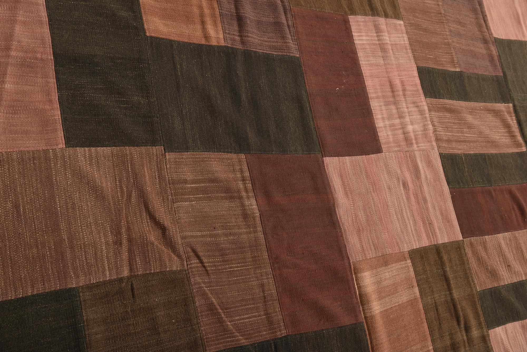 9' 2 x 13' 2 Hand Woven Kilim Patchwork Wool Rug