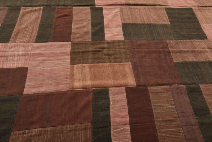 9' 2 x 13' 2 Hand Woven Kilim Patchwork Wool Rug