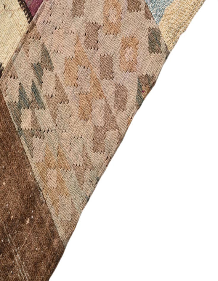 Detail image of 5' 5 x 7' 11  Hand Woven Kilim Patchwork Wool Rug