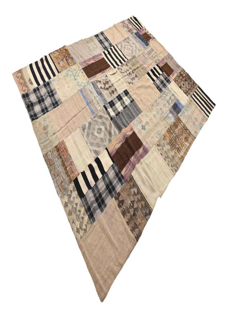 6' 8 x 9' 2 Hand Woven Kilim Patchwork Wool Rug