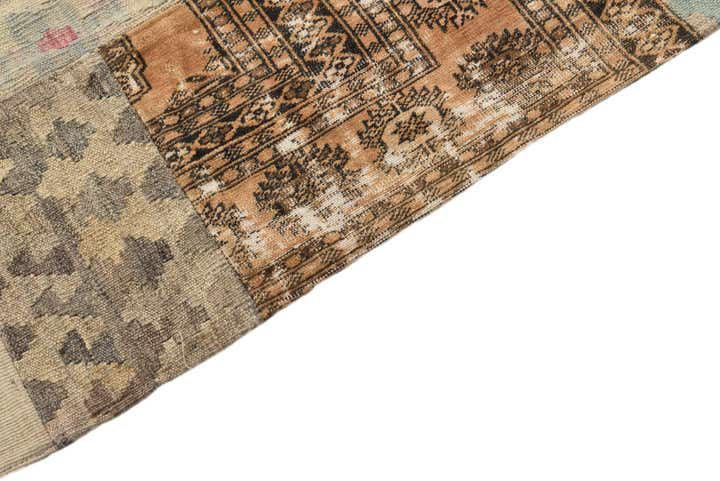 6' 8 x 9' 2 Hand Woven Kilim Patchwork Wool Rug