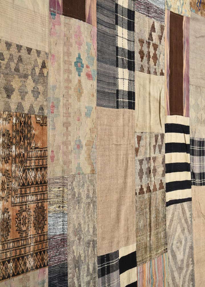 6' 8 x 9' 2 Hand Woven Kilim Patchwork Wool Rug
