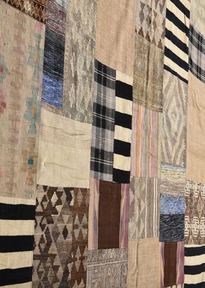 6' 8 x 9' 2 Hand Woven Kilim Patchwork Wool Rug