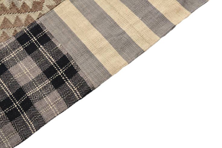 Detail image of 6' 8 x 9' 8 Hand Woven Kilim Patchwork Wool Rug