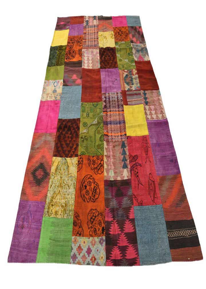 6' 7 x 9' 8 Hand Woven Kilim Patchwork Wool Rug