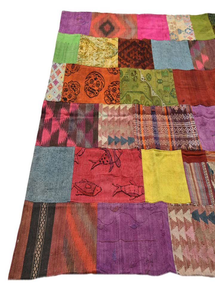 6' 7 x 9' 8 Hand Woven Kilim Patchwork Wool Rug