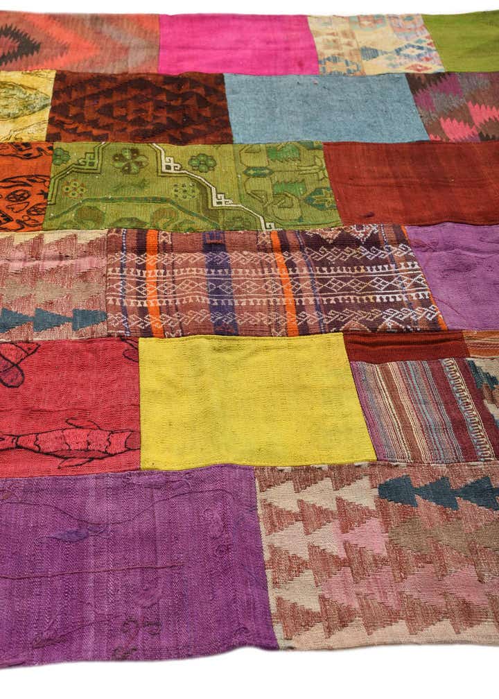 6' 7 x 9' 8 Hand Woven Kilim Patchwork Wool Rug