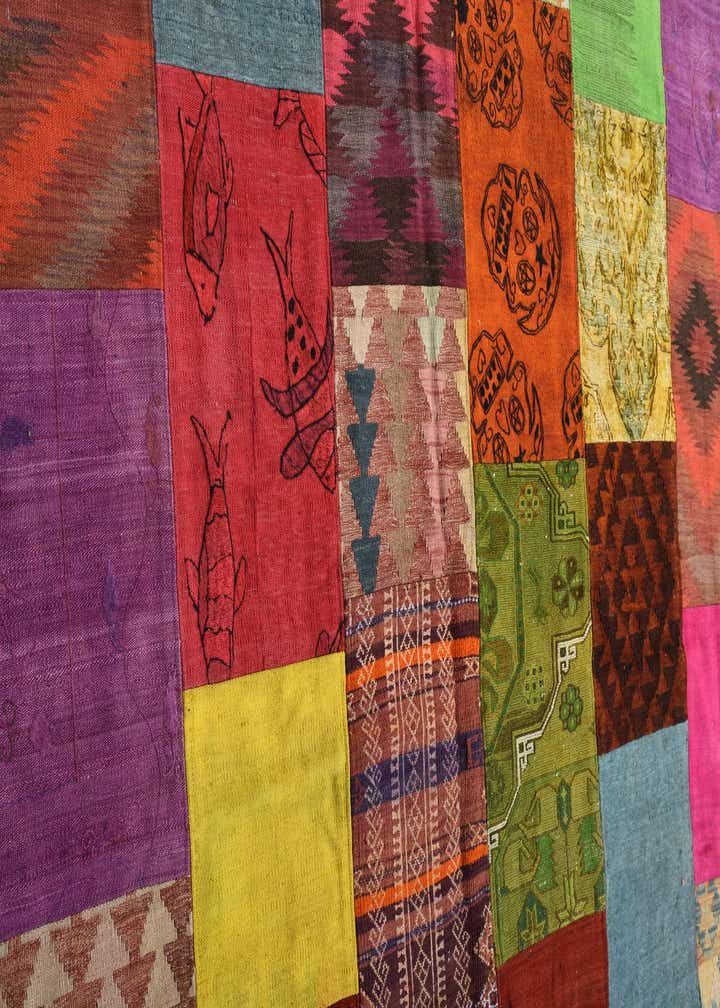 6' 7 x 9' 8 Hand Woven Kilim Patchwork Wool Rug