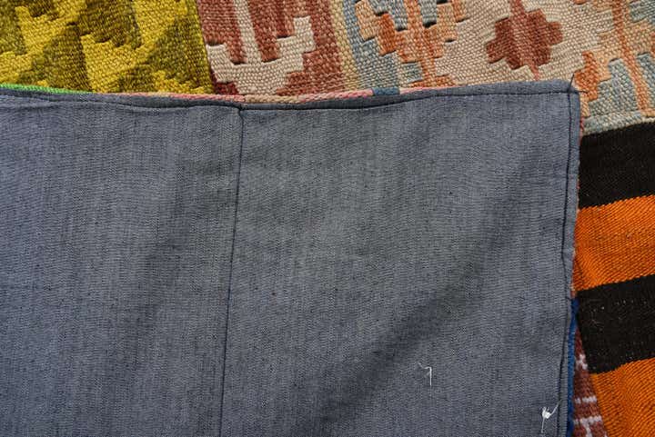 6' 7 x 9' 7 Hand Woven Kilim Patchwork Wool Rug