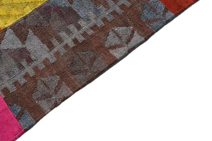 6' 7 x 9' 7 Hand Woven Kilim Patchwork Wool Rug