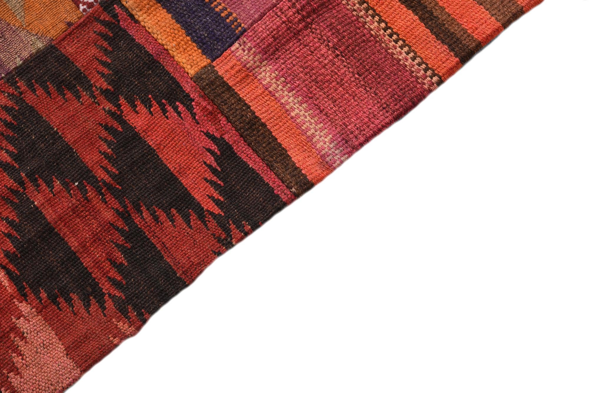 4' 10 x 6' 5 Hand Woven Kilim Patchwork Wool Rug