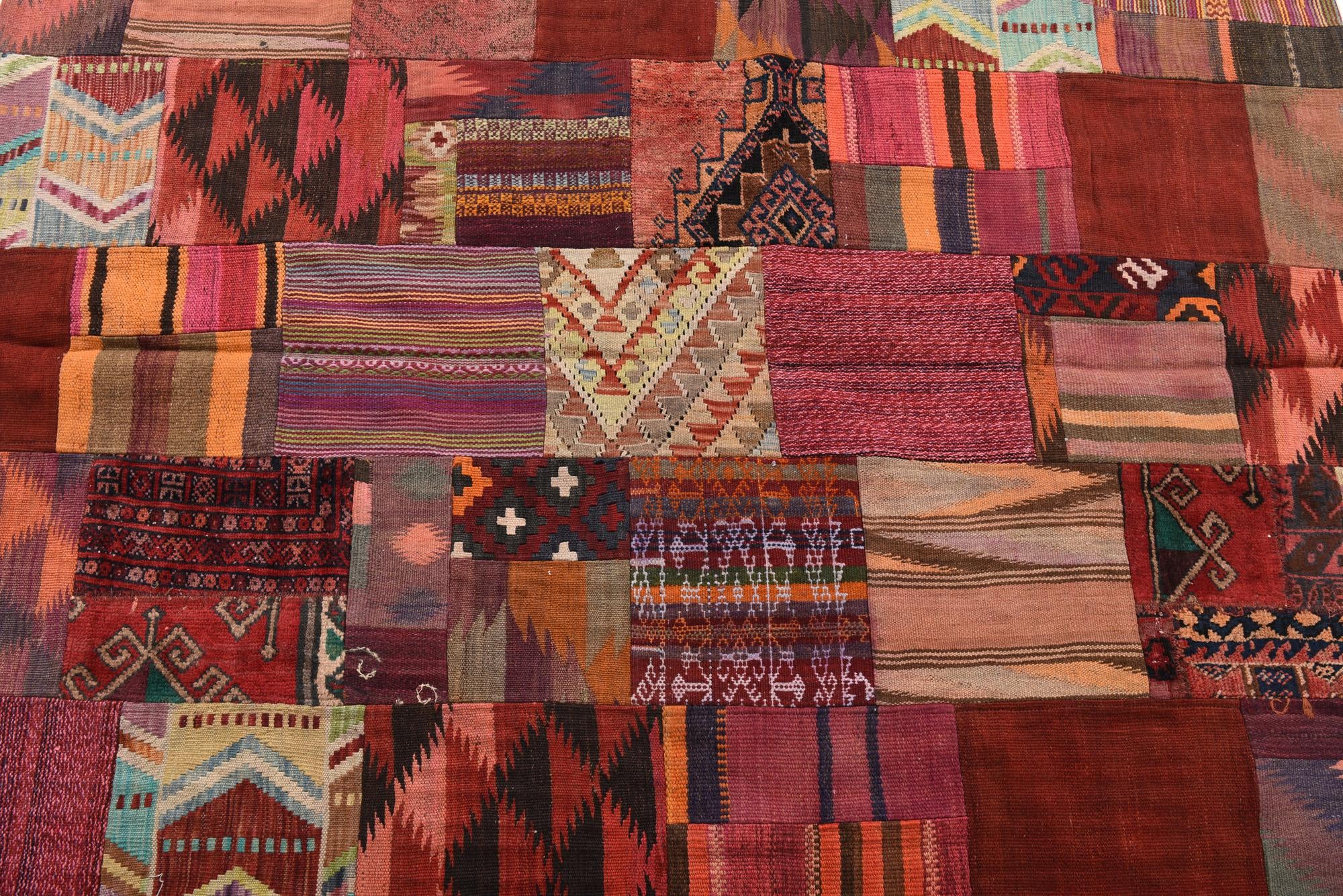 4' 10 x 6' 5 Hand Woven Kilim Patchwork Wool Rug
